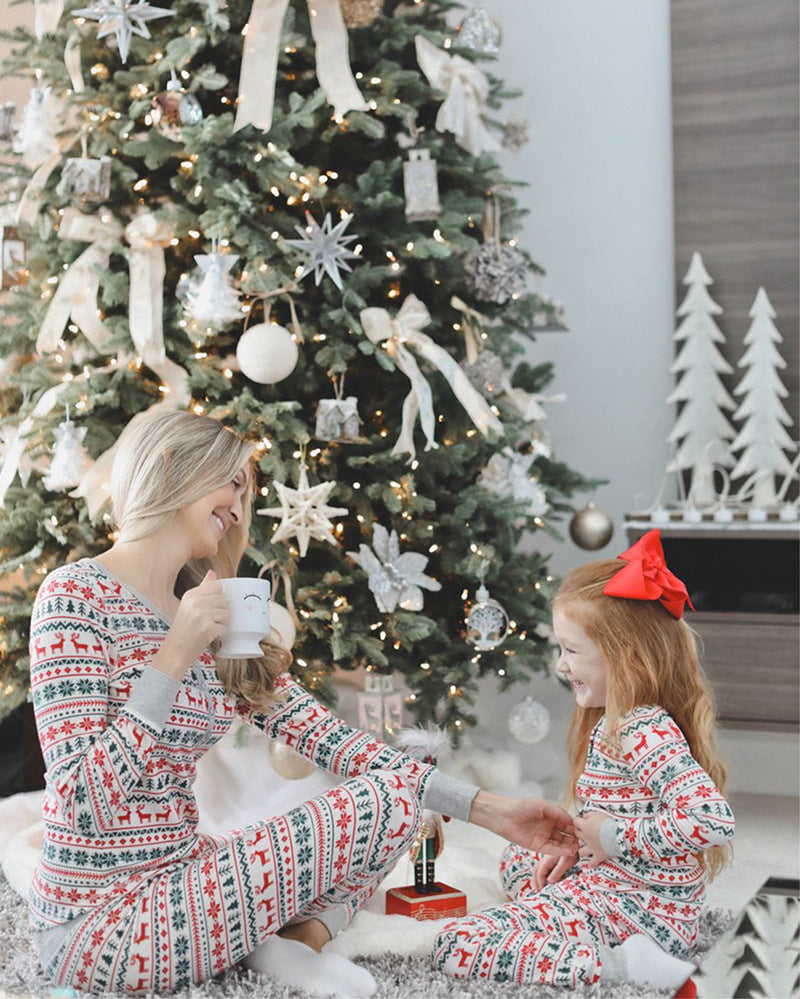 Autumn Christmas Family Look Pajamas Set  Striped Elk Casual Family Matching Outfit Winter Nightwear Sleepwear Cute Pjs Set 2021