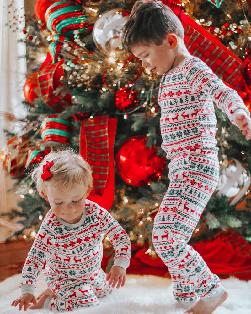 Autumn Christmas Family Look Pajamas Set  Striped Elk Casual Family Matching Outfit Winter Nightwear Sleepwear Cute Pjs Set 2021