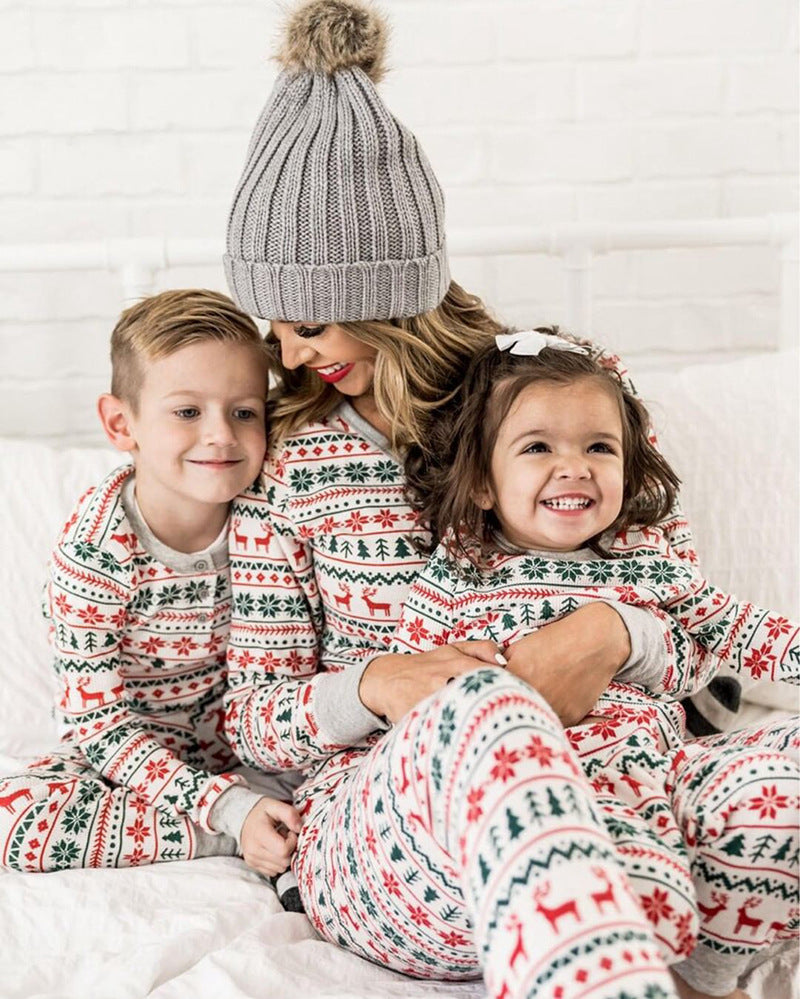 Autumn Christmas Family Look Pajamas Set  Striped Elk Casual Family Matching Outfit Winter Nightwear Sleepwear Cute Pjs Set 2021