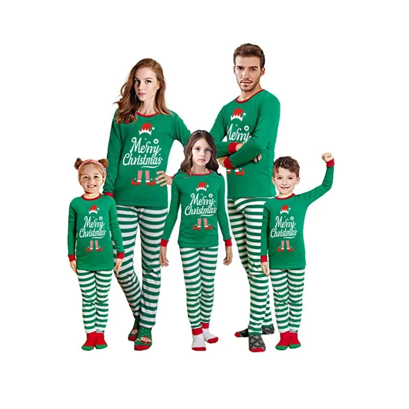 Christmas Family matching costumes pajamas 2021 Xmas adults kids outfits baby jumpsuits Letter Merry Christmas Family pajamas