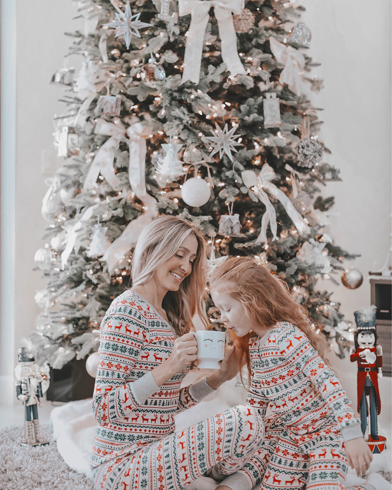 Autumn Christmas Family Look Pajamas Set  Striped Elk Casual Family Matching Outfit Winter Nightwear Sleepwear Cute Pjs Set 2021