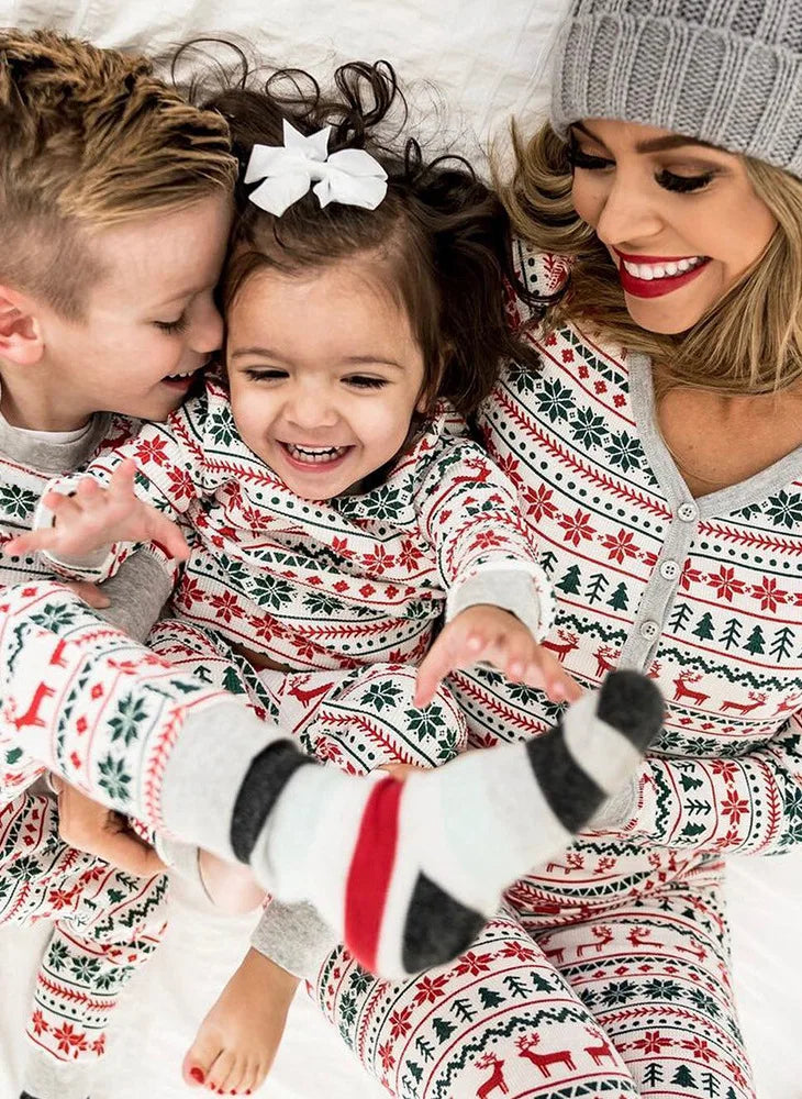 Merry Christmas Pajamas Family Matching Set Mother Father Kids Clothes Family Look Outfit Baby Girl Rompers Sleepwear Pyjamas