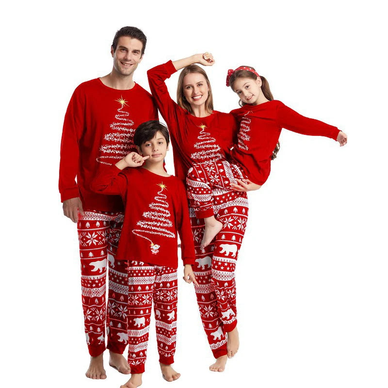 2024 Christmas Family Matching Pajamas Adults Kids Family Outfit Top+Pants 2PCS Xmas Sleepwear Baby Jumpsuit Dog Clothes