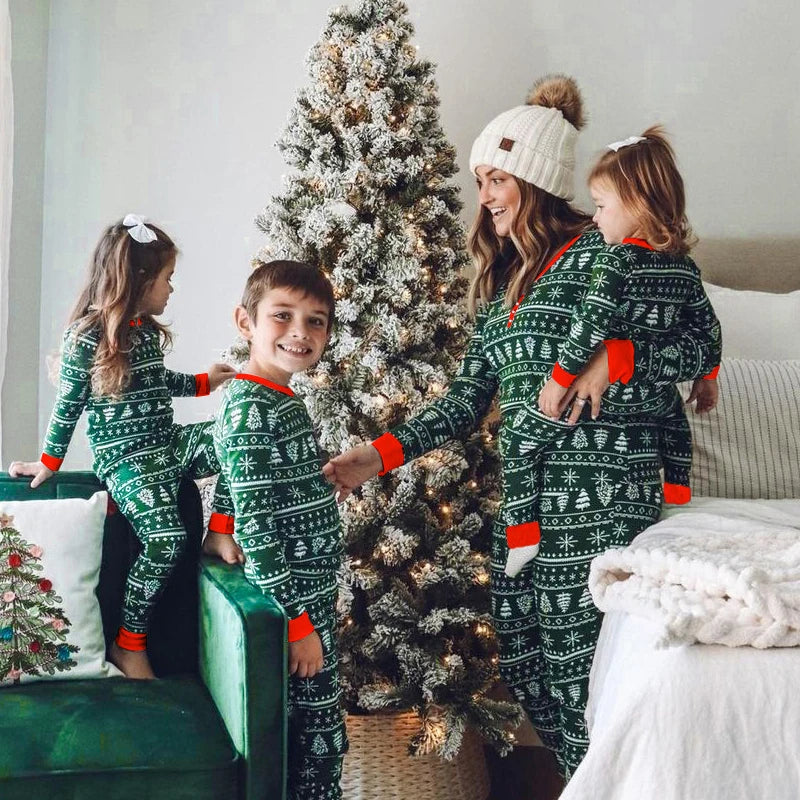 Merry Christmas Pajamas Family Matching Set Mother Father Kids Clothes Family Look Outfit Baby Girl Rompers Sleepwear Pyjamas