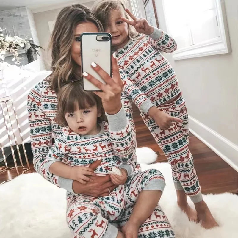 Merry Christmas Pajamas Family Matching Set Mother Father Kids Clothes Family Look Outfit Baby Girl Rompers Sleepwear Pyjamas