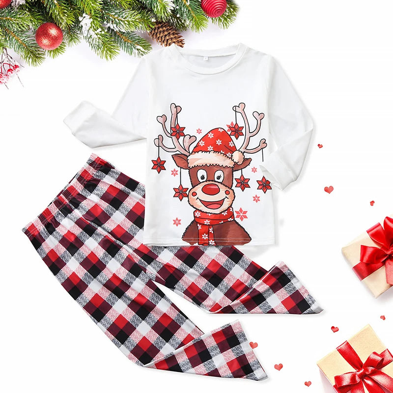 2022 Deer Family Christmas Pajamas Matching Set Adult Kid Baby Dog Xmas Family Matching Outfits Christmas Family Pj's Clothes