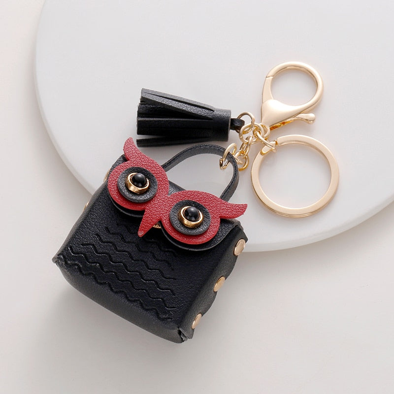 Cute Owl Coin Card Holder Keychain