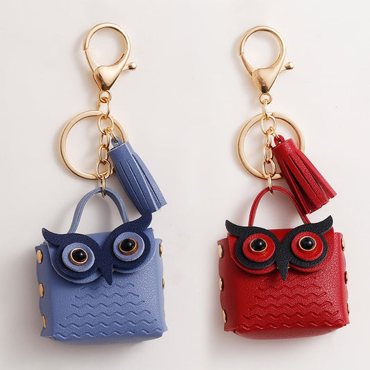 Cute Owl Coin Card Holder Keychain