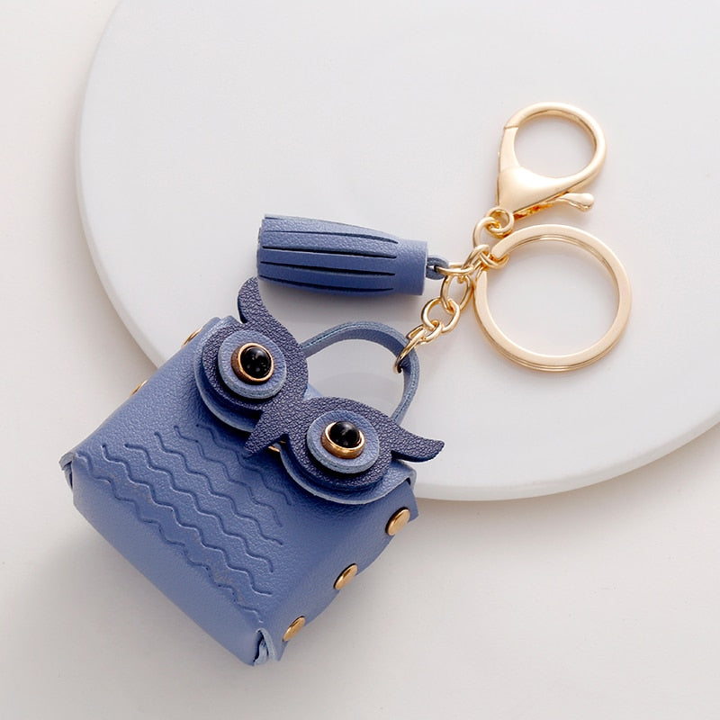 Cute Owl Coin Card Holder Keychain