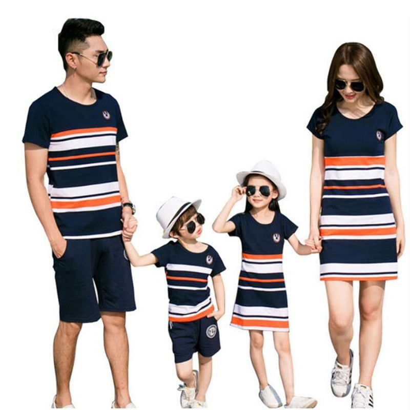 Family Matching Outfits Striped