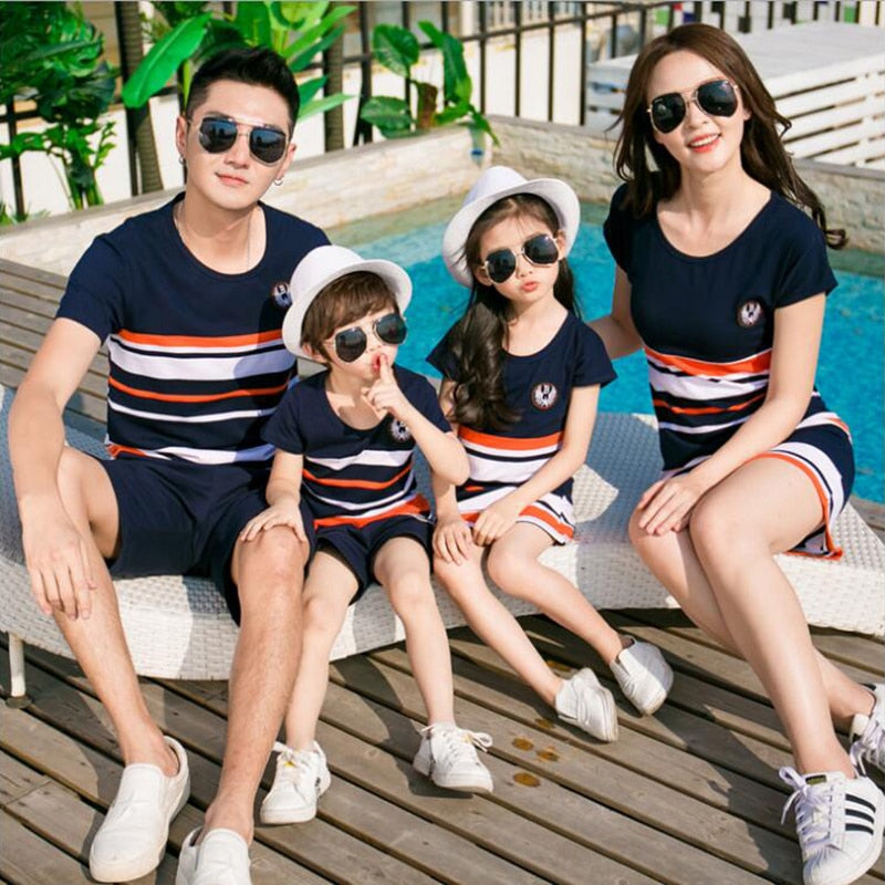 Family Matching Outfits Striped